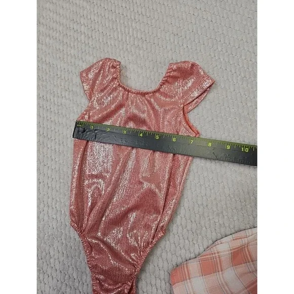 Baileys Blossoms Dress & Body Suit Babygirls 9/12 Months Shimmer & Plaid - Picture 5 of 8